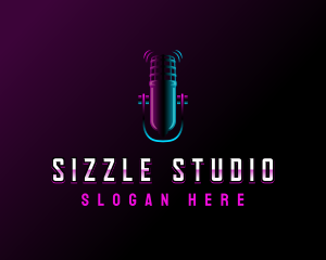 Microphone Broadcast Studio logo design