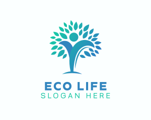 Wellness Eco Leaves logo design