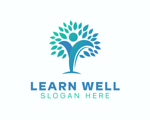 Wellness Eco Leaves logo design