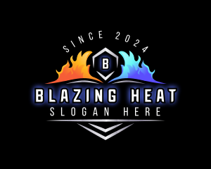 Heat Cool HVAC logo design