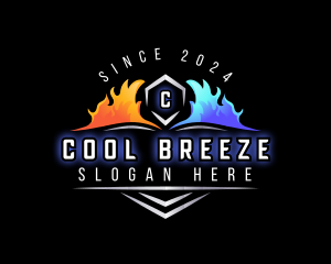 Heat Cool HVAC logo design