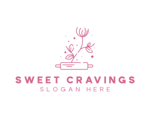 Rolling Pin Flower Bakery logo design