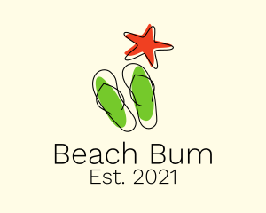 Starfish Summer Slippers logo design