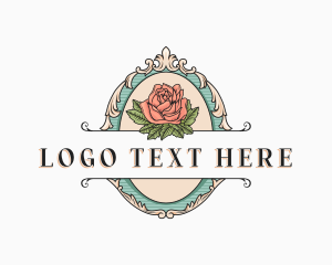 Botanical Rose Emblem logo