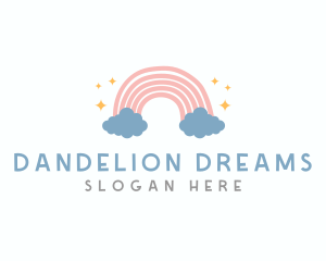 Cute Rainbow Cloud logo design