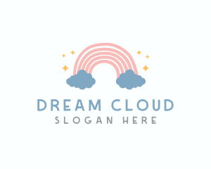 Cute Rainbow Cloud logo design