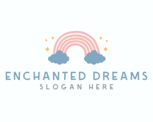 Cute Rainbow Cloud logo design