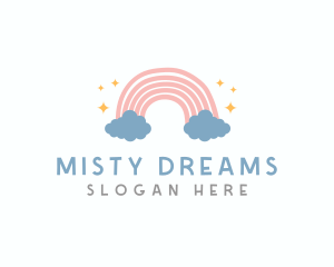 Cute Rainbow Cloud logo design