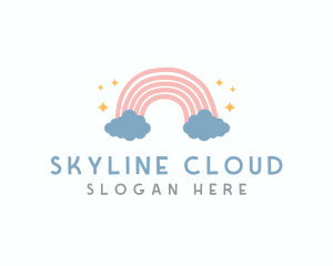 Cute Rainbow Cloud logo design