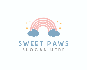 Cute Rainbow Cloud logo design