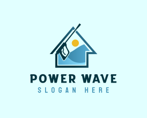 House Wave Pressure Washer logo design