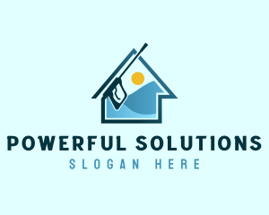 House Wave Pressure Washer logo design