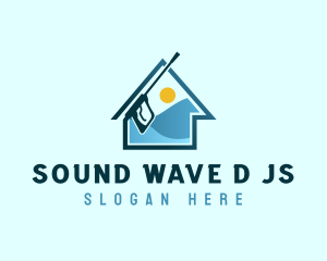 House Wave Pressure Washer logo design