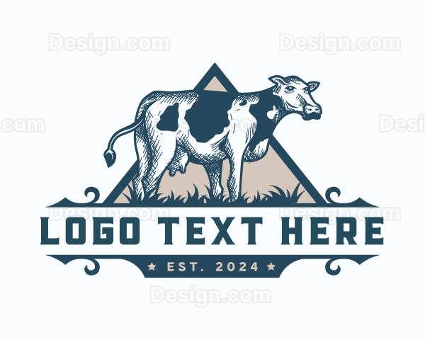 Cow Cattle Farm Logo