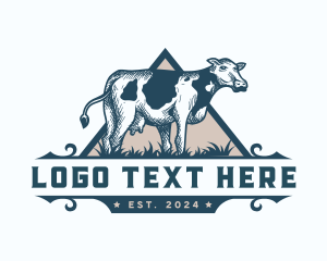 Cow Cattle Farm Logo