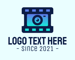 Camera - Film Strip Lens logo design
