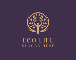 Feminine Tree Woman logo design