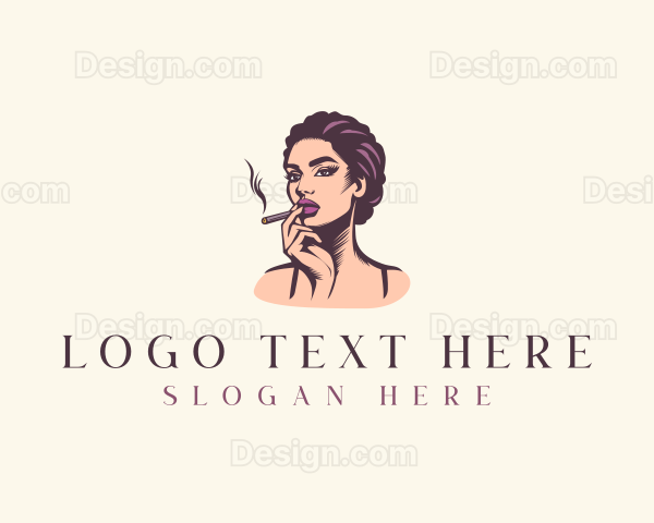 Afro Cigarette Lady Logo