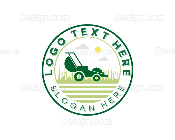 Lawn Mower Landscaping Logo