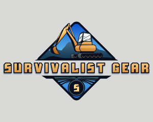 Excavator Digging Contractor logo design