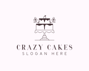 Floral Cake Baking logo design