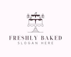 Floral Cake Baking logo design