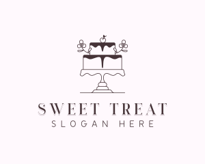 Floral Cake Baking logo design