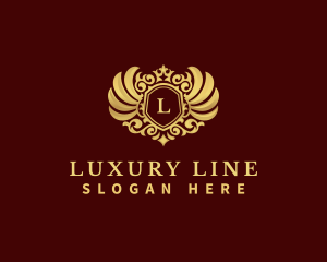 Luxury Crown Wing Shield logo design