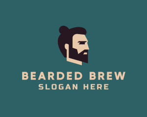 Hipster Man Beard logo design