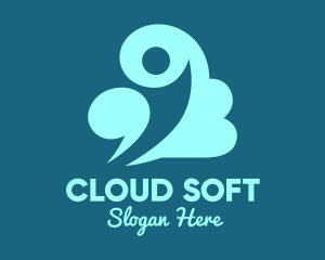 Teal Man Cloud logo design