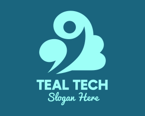 Teal Man Cloud logo design