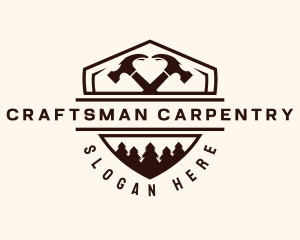 Carpentry Hammer Woodwork logo design