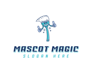 Cleaning Mop Janitorial logo design