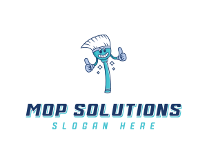 Cleaning Mop Janitorial logo design