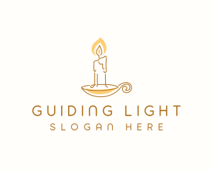 Candle Light Monoline logo design