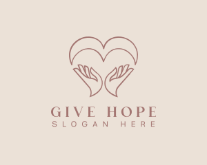 Charity Hand Heart Donation logo design