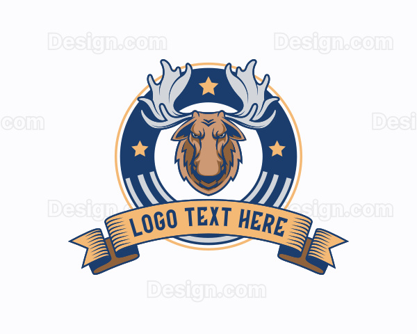 Wildlife Moose Animal Logo