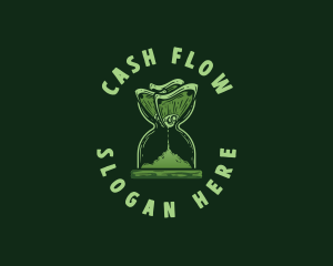 Money Cash Hourglass logo design