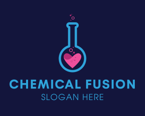 Heart Flask Bubbles logo design