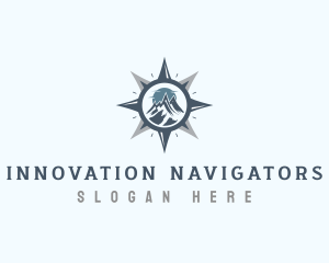 Mountain Compass Navigation logo design