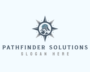 Mountain Compass Navigation logo design