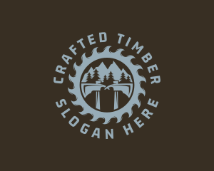 Outdoor Woods Sawmill Axe logo design