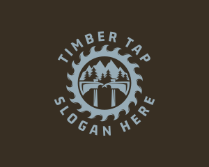 Outdoor Woods Sawmill Axe logo design