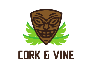 Smiling Tiki Mask logo design