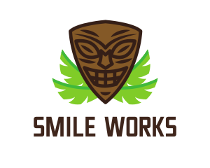 Smiling Tiki Mask logo design