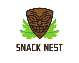 Smiling Tiki Mask logo design