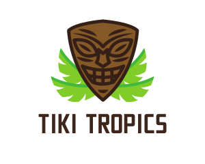 Smiling Tiki Mask logo design