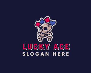 Cartoon Skull Casino  logo design