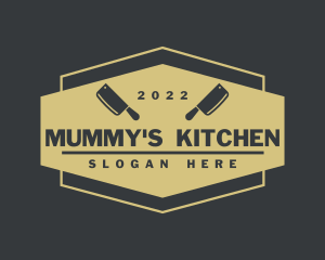 Kitchen Butcher Hexagon logo design