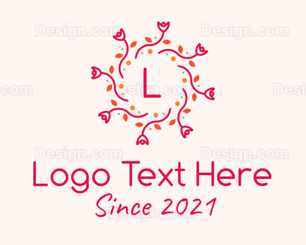 Spring Rose Wreath Logo